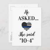 彼は頼10-4警察の情報を結婚彼は言った 案内ポストカード (正面/裏面)