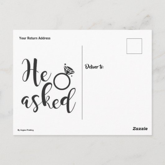 彼は頼、彼女はyes金ゴールドの輝きとピンクのダイヤモンドと言った ポストカード (裏面)