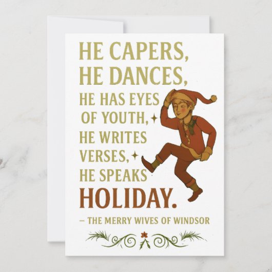 彼は飛び跳ね、彼は踊り、彼は若い目をしている... シーズンカード (正面)