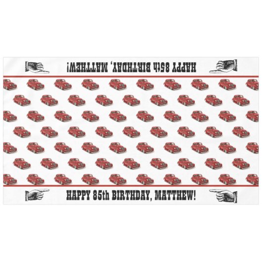 彼は1939年クラシックレッドクーペだ テーブルクロス (正面(横))