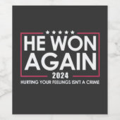 彼は2024年のトランプの成長2025年に再び勝利した ワインラベル (シングルラベル)