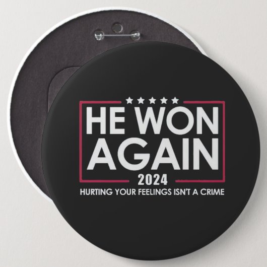彼は2024年のトランプの成長2025年に再び勝利した 缶バッジ (正面&裏面)