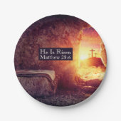 彼は3つのクロス空の墓復活祭を復活している ペーパープレート (正面)