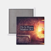 彼は3つのクロス空の墓復活祭を復活している マグネット (正面/裏面)