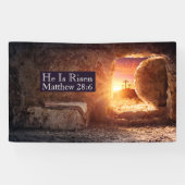 彼は3つのクロス空の墓復活祭を復活している 横断幕 (横)