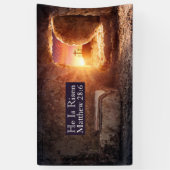 彼は3つのクロス空の墓復活祭を復活している 横断幕 (縦)