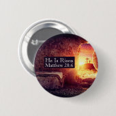 彼は3つのクロス空の墓復活祭を復活している 缶バッジ (正面&裏面)