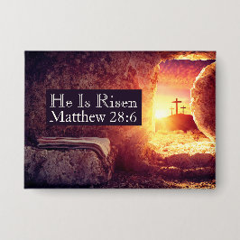 彼は3つのクロス空の墓復活祭を復活している 缶バッジ