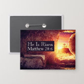 彼は3つのクロス空の墓復活祭を復活している 缶バッジ (正面/裏面)