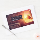 彼は3つのクロス空の墓復活祭を復活している 長方形シール (封筒)