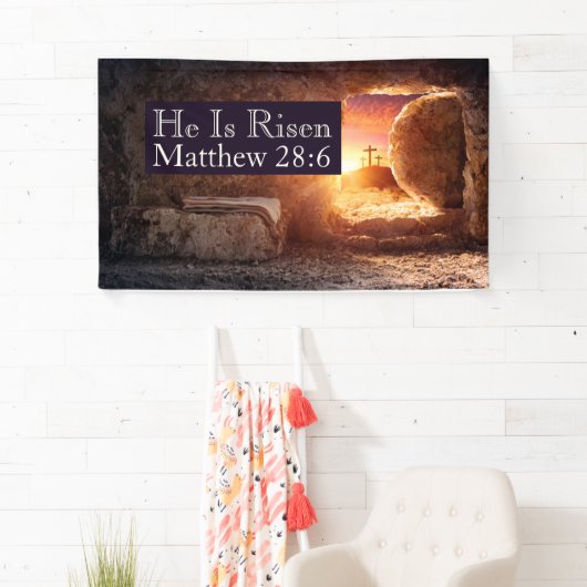 彼は3つの十字墓教会イースター空の墓の教会を復活している 横断幕 (インサイチュ)