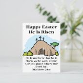 彼は3つの空の墓の漫画の復活祭をクロス上昇している シーズンポストカード (スタンド正面)