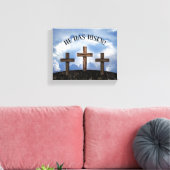 彼は3つの険しい十字架を上げた キャンバスプリント (インサイチュ (リビング))