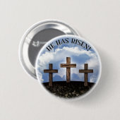 彼は3つの険しい十字架を上げた 缶バッジ (正面&裏面)