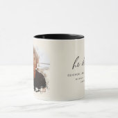 彼は、それを写真の卒業モダンブラッククリームで撮った マグカップ (中央)