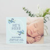 彼は|の誕生の発表ここにいます 案内状 (スタンド正面)