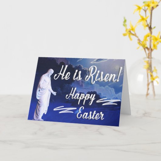 彼は-イースター挨拶状上がります カード (黄色い花)