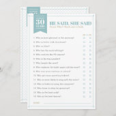 彼は、「パーティーゲーム(完全にカスタマイズ可能)」と語った 招待状 (正面/裏面)