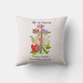 彼は、フローラの木のイースターの家族、宗教的な復活している クッション (裏面)