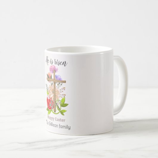 彼は、フローラの木のイースターの家族、宗教的な復活している コーヒーマグカップ (正面右)