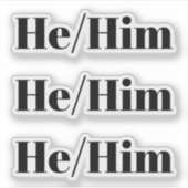 彼は、彼の黒いタイポグラフィ3シート当たりシール シール (正面)