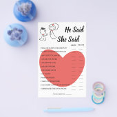 彼は、彼女がカップ結婚ルシャワーゲームカードを言ったと言った チラシ (シングル)