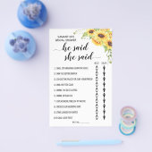 彼は、彼女がシャワーゲームカードを言ったと言った チラシ (シングル)