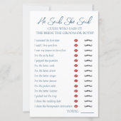 彼は、彼女はブライダルシャワーゲームと言った (正面)