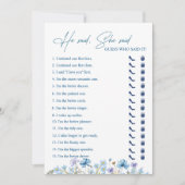 彼は、彼女はブライダルシャワーフローラゲームカードと言った 招待状 (正面)