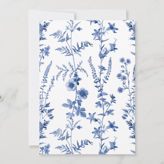 彼は、彼女はブライダルシャワーフローラゲームカードと言った 招待状 (裏面)