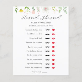 彼は、彼女はブライダル茶シャワーゲームと言った