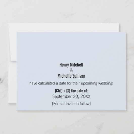 彼は、彼女は日付を保存するバイナリコードを言った セーブザデート (裏面)