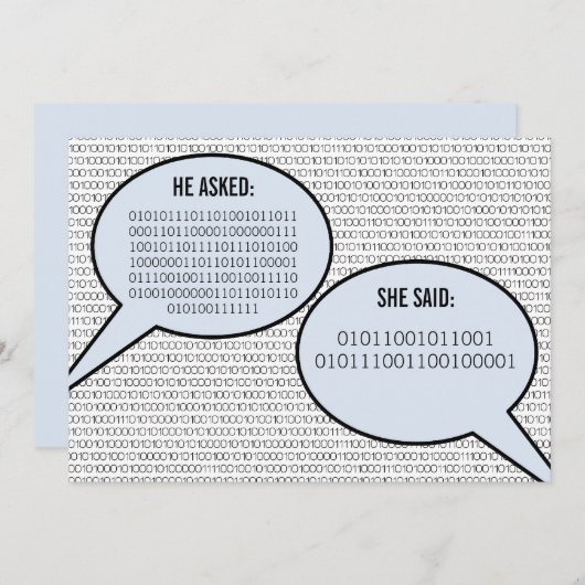 彼は、彼女は日付を保存するバイナリコードを言った セーブザデート (正面/裏面)