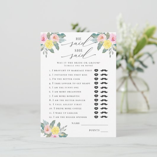 彼は、彼女は明るいカクテルのブライダルゲームを言った エンクロージャーカード (スタンド正面)