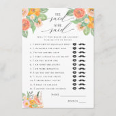 彼は、彼女は明るいカクテルのブライダルゲームを言った エンクロージャーカード (正面)