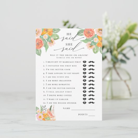 彼は、彼女は明るいカクテルのブライダルゲームを言った エンクロージャーカード (スタンド正面)