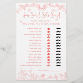 彼は、彼女はChinoiserieブライダルシャワーゲームと言った