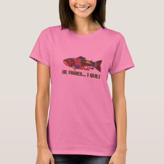 彼は、私キルトにします採取します Tシャツ (正面)