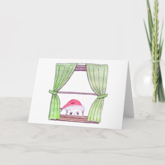 彼は…空白のクリスマスカード サンキューカード (正面)