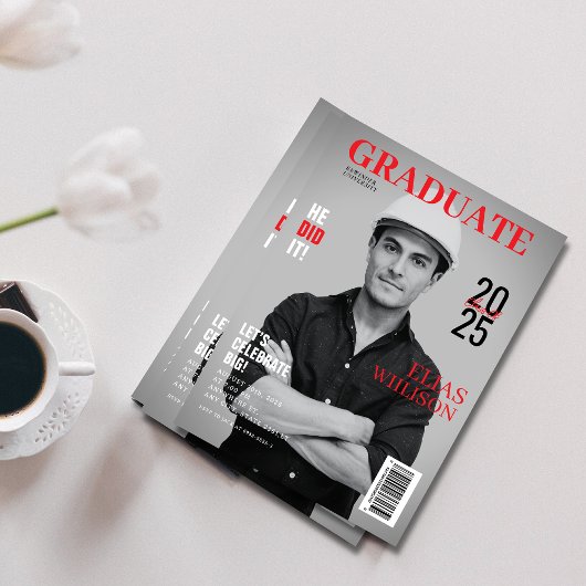 彼はit雑誌のエンジニアリング写真卒業 招待状