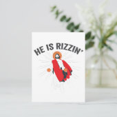 彼はRizzinおもしろいGenZバスケットボールイースターサンデー インビテーションポストカード (スタンド正面)