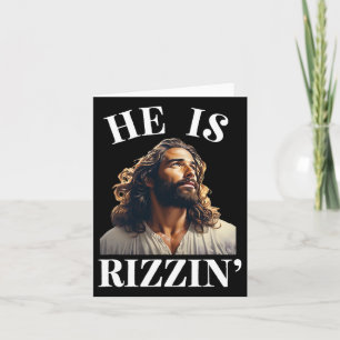 彼はRizzinである – イエスおもしろいキリスト教のイースターことわざ カード