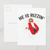 彼はRizzin面白いGenZバスケットボールイースターサンデー インビテーションポストカード (正面/裏面)