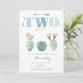 彼はTWO wild 2th birthdayサボテンのbpyのためのパーティー 招待状 (スタンド正面)