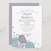 彼はYesシーセル婚約薄紫ほこりっぽいブルーと言った 招待状 (正面/裏面)