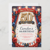 彼へのカーニバル50歳の誕生日招待状 招待状 (正面)