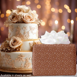 彼へのバレンタインまたは結婚式 - ハートの素朴な茶色 ラッピングペーパー