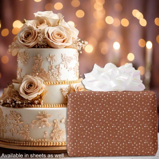 彼へのバレンタインまたは結婚式 - ハートの素朴な茶色 ラッピングペーパー