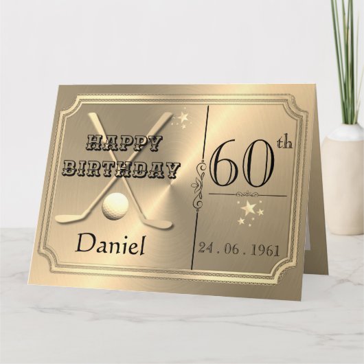 彼へのパーソナライズされた60歳の誕生日カード カード (正面)