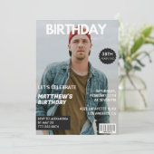 彼へのモダンな雑誌風バースデーギフト 38歳の誕生日 招待状 (スタンド正面)